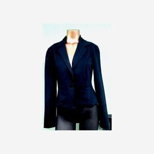 The Limited Cropped Jacket with Pockets‎ and Lapels, Navy, Sz S